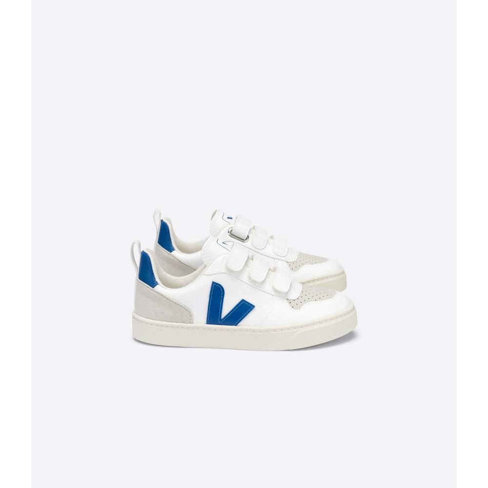 Veja V-10 CWL Kids\' Shoes White Indigo | CA 776JPQ